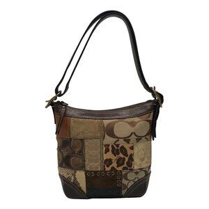 Coach Brown Monogram Patchwork Shoulder Bag 11497
